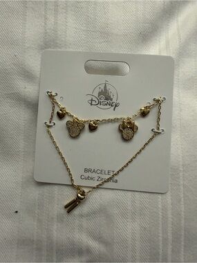 Disney Gold-tone Mickey Charm adjustable Bracelet